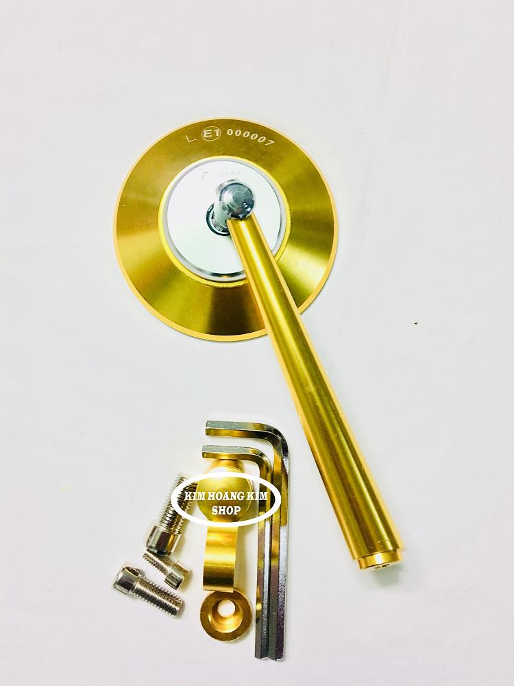 Kính chiếu hậu xe máy Ri.zoma Tròn (màu Vàng) 1 cái bên trái