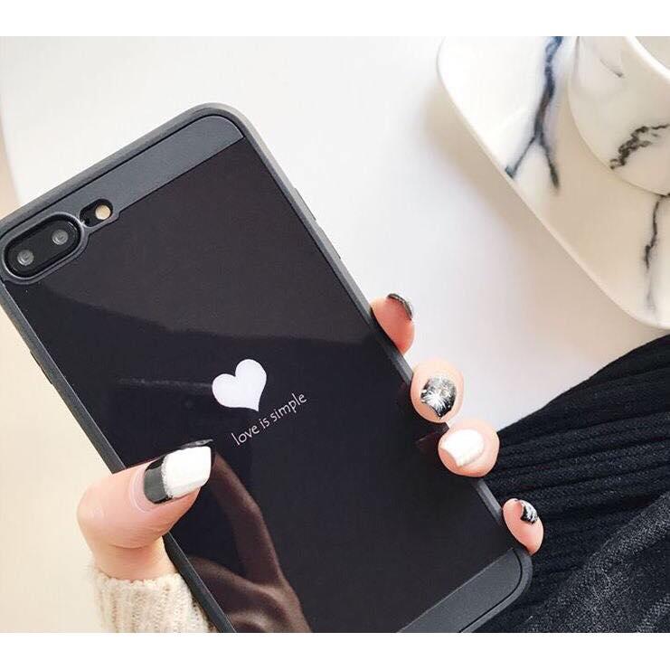 Ốp đôi tráng gương hình tim iphone