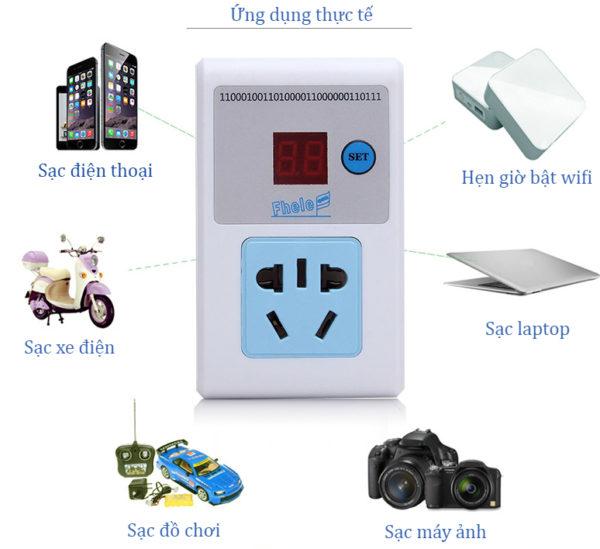 Ổ cắm điện hẹn giờ điện tử thông minh chống chai pin, cháy nổ điện thoại