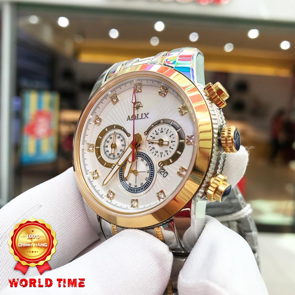 Đồng hồ nam Aolix 9928 Full Hộp ,Thẻ Bảo Hành Hãng, Kính Sapphire Chống Xước Chống Nước