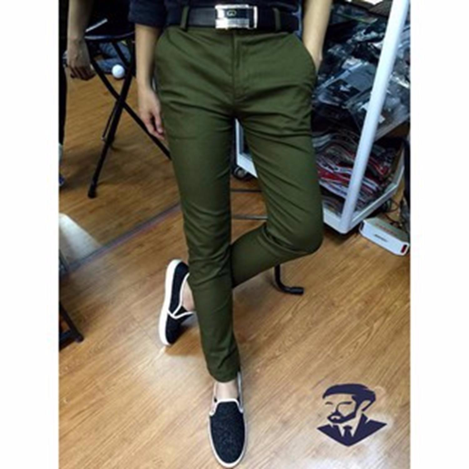 Quần kaki nam thời trang - xanh rêu