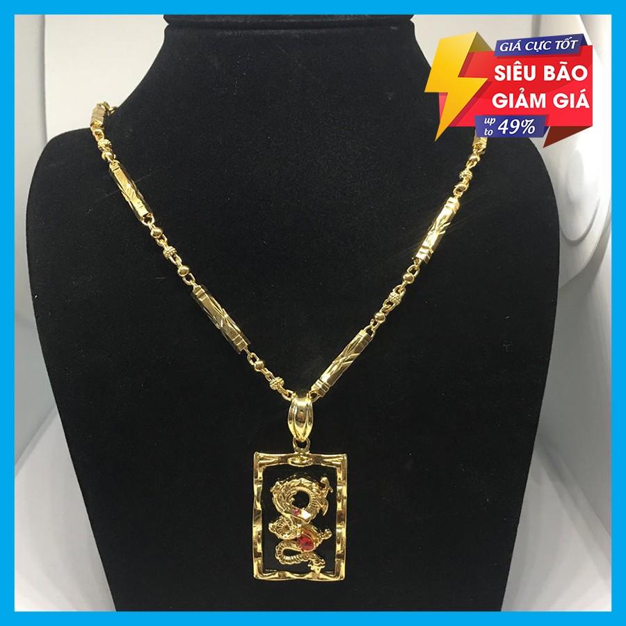 Trang sức nam bạc Thái Dây chuyền phong thủy nam cao cấp mặt Rồng đen