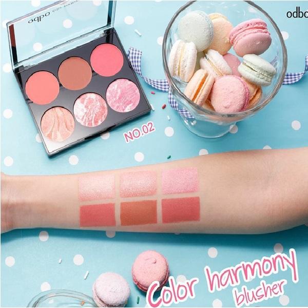 Phấn má 6 ô odbo color harmony blusher