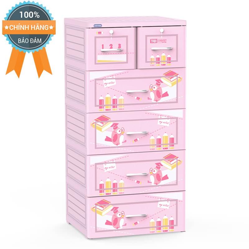 [HCM]Tủ nhựa Duy Tân TABI 5 tầng (Hồng chim con )