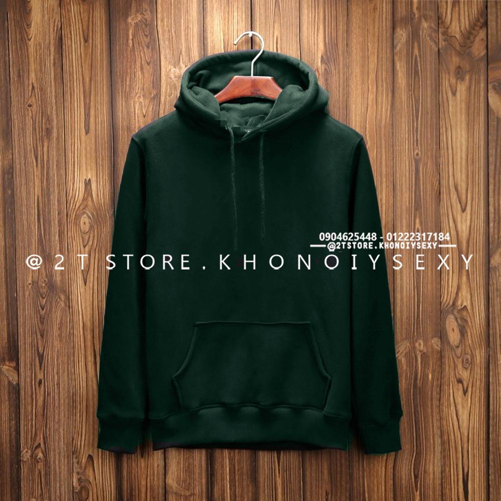 2T STORE ÁO KHOÁC HOODIE NỈ CÓ NÓN TRƠN MÀU XANH LÁ 2TAKN08001-8.jpg