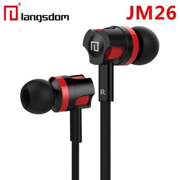 Tai nghe nhét tai earphone Langsdom JM26 Super Bass (Đen pha đỏ)
