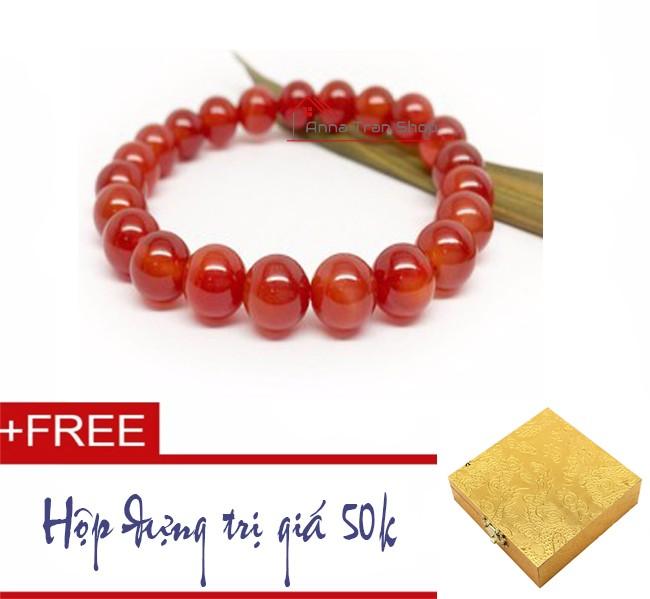 Vòng tay đá mã não đỏ 8ly HN14 có hộp quà