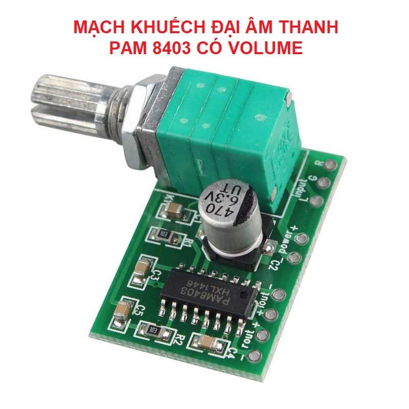 Mạch khuếch đại âm thanh PAM8403 6W Hifi 2 kênh D có volume điều chỉnh âm thanh - ATDTECH