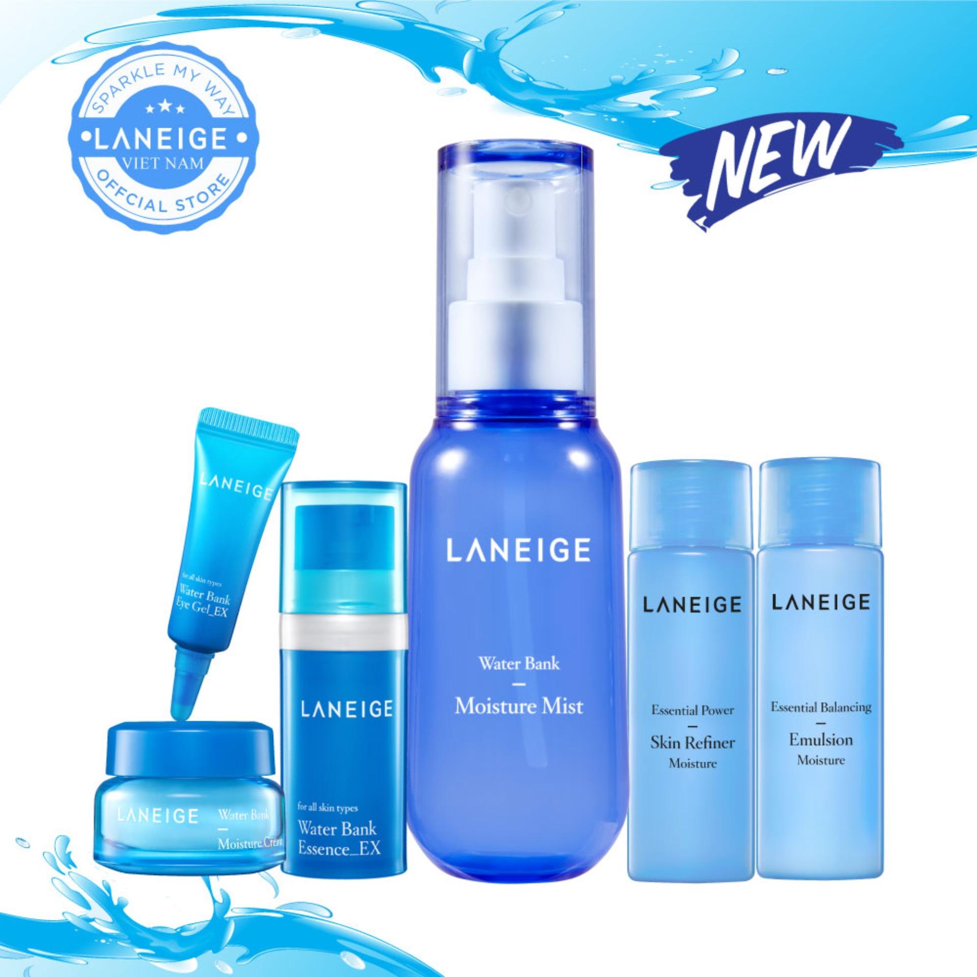 Bộ dưỡng ẩm du lịch cho da khô Laneige Water Bank Moisture Mist