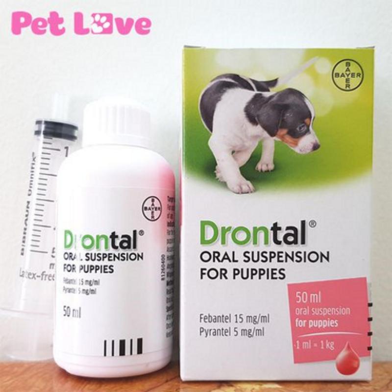 Thuốc uống trị giun trên chó con - Drontal Oral Suspension for Puppies