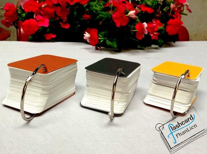 300 Bìa cứng Flashcard trắng học tiếng Anh - Giấy ghi chú - Giấy Note - Giấy vuông góc