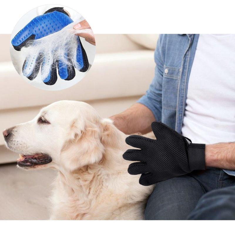 01 Găng Tay Chải Lông Thú Cưng Tắm Chó Mèo Giữ Lông Rụng