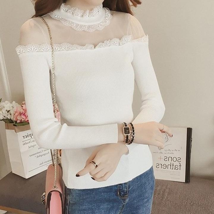 Áo len phối voan cao cấp