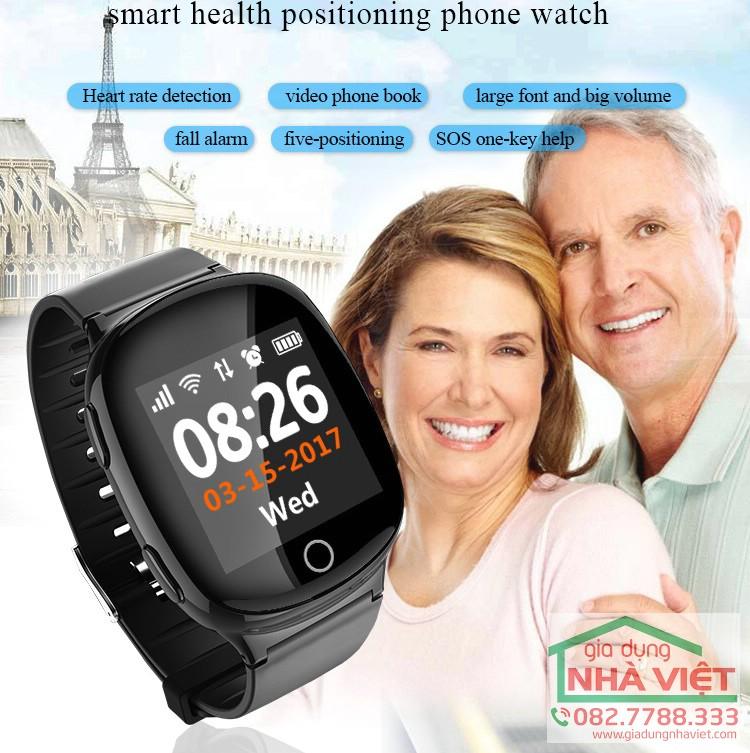 Đồng hồ định vị người lớn Smartwatch D100 GPS + WiFi đo nhịp tim