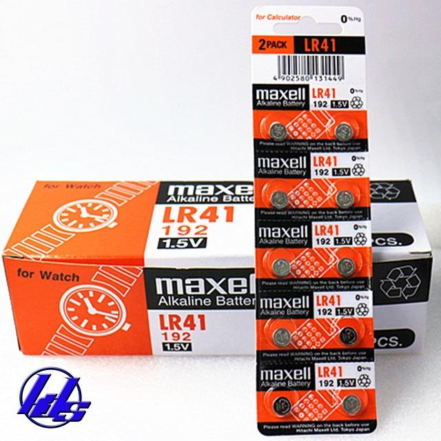 Pin LR41/192/AG3 Maxell Alkaline 1.5V - Vỉ 10viên