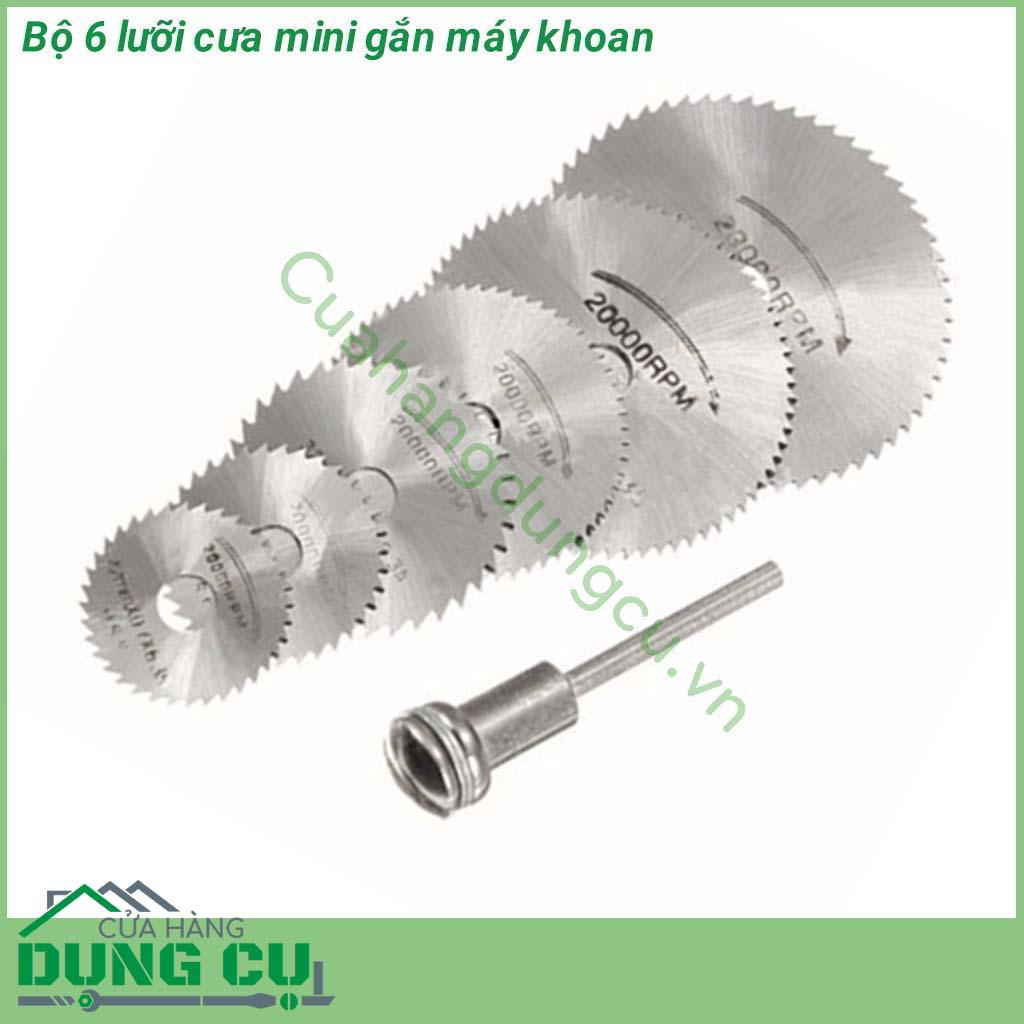 Bộ 6 lưỡi cưa mini thép HSS gắn máy khoan