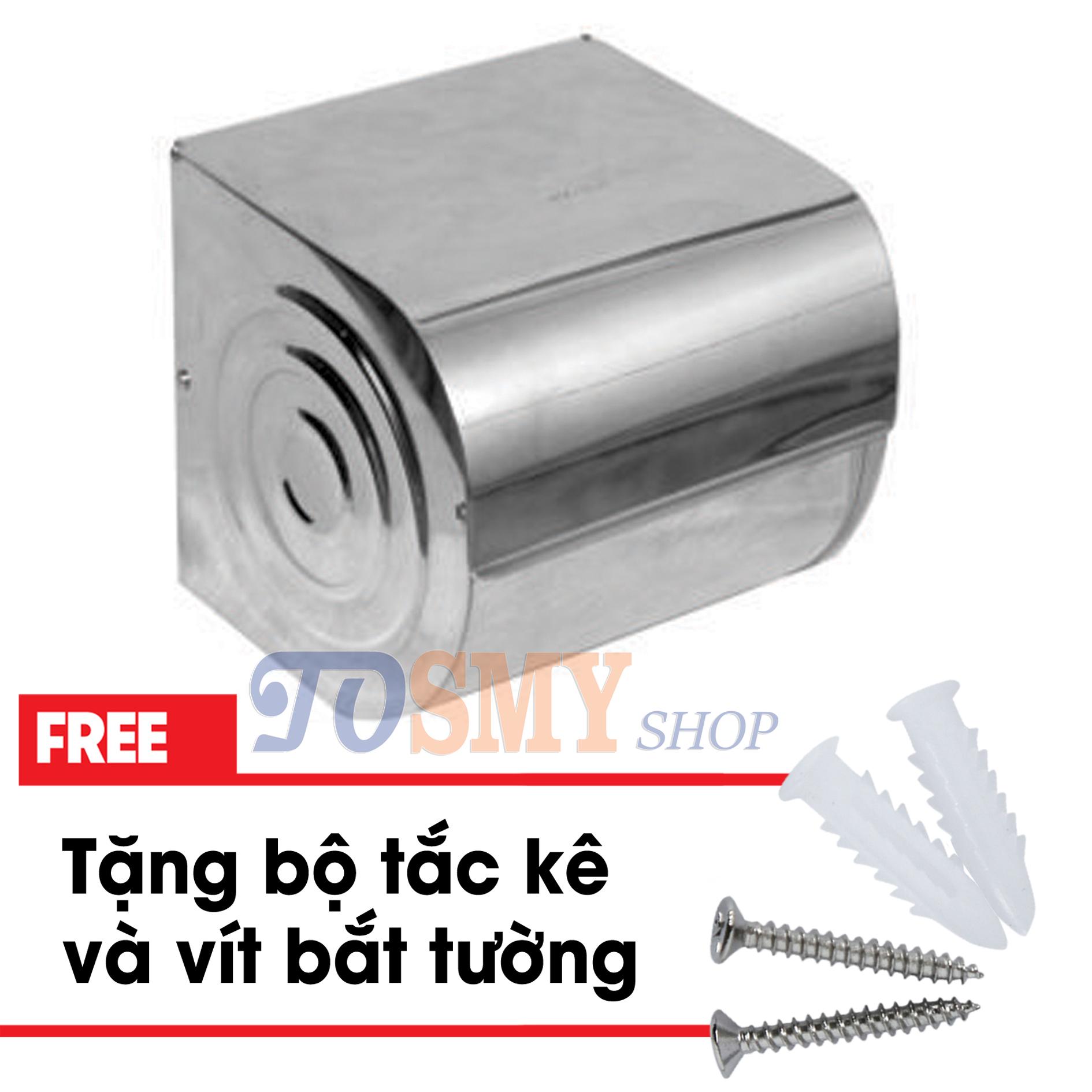 [HCM]HỘP GIẤY VỆ SINH KÍN INOX 304 CAO CẤP 02 – tặng bộ tắc kê và vít bắt tường