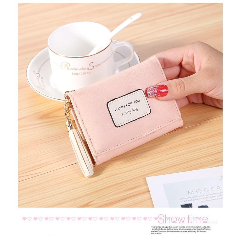 Ví nữ cầm tay mini happy botusi-hồng