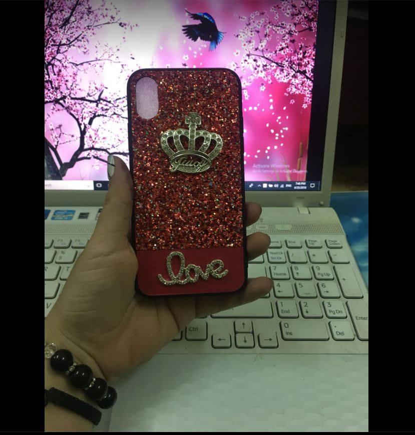 Ốp lưng thời trang mặt kim tuyến cho iPhone X