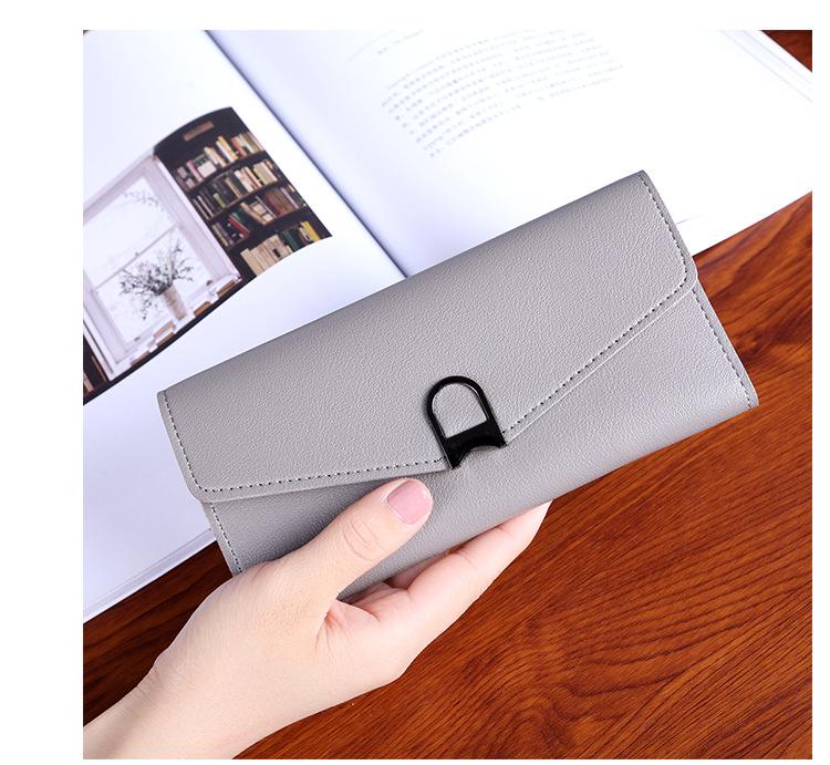 Ví bóp da nữ cầm tay mẫu mới 2021 - để thẻ Atm, điện thoại(đen/ghi)GH07