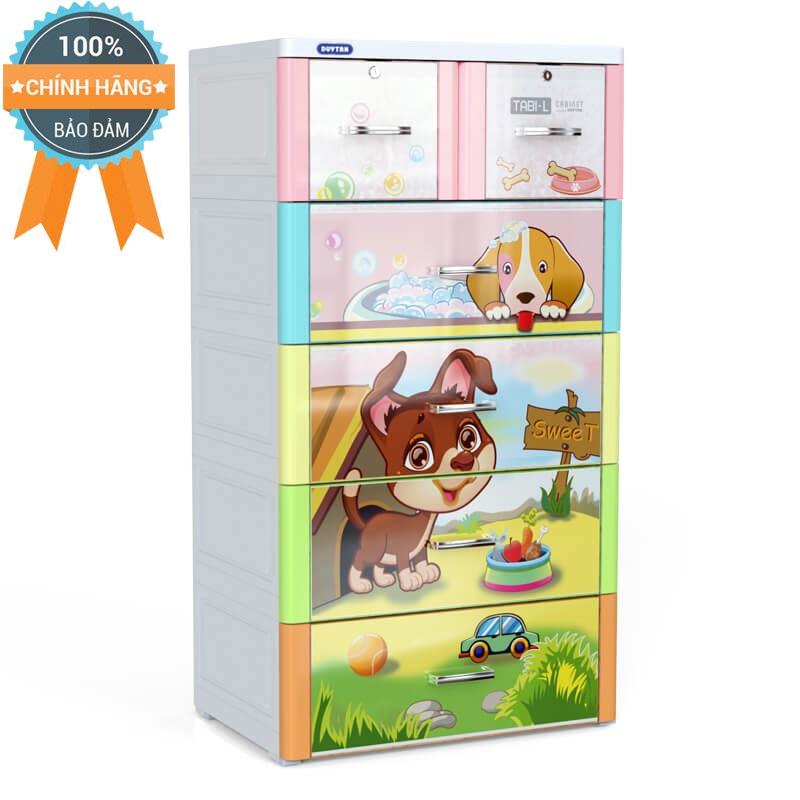 [HCM]Tủ nhựa Duy Tân TABI-L 5 tầng Đa sắc chó nâu - 2019-GIAO NHANH 2H LIÊN HỆ SHOP