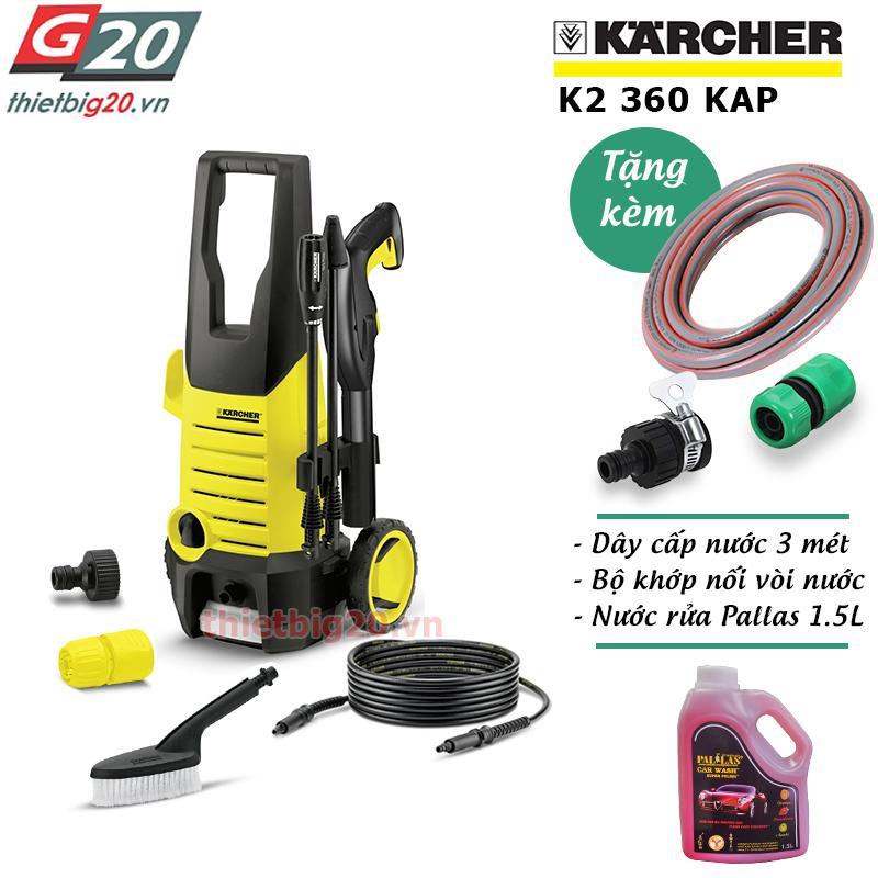 Máy rửa xe mini gia đình có chỉnh áp Karcher K2 360 KAP