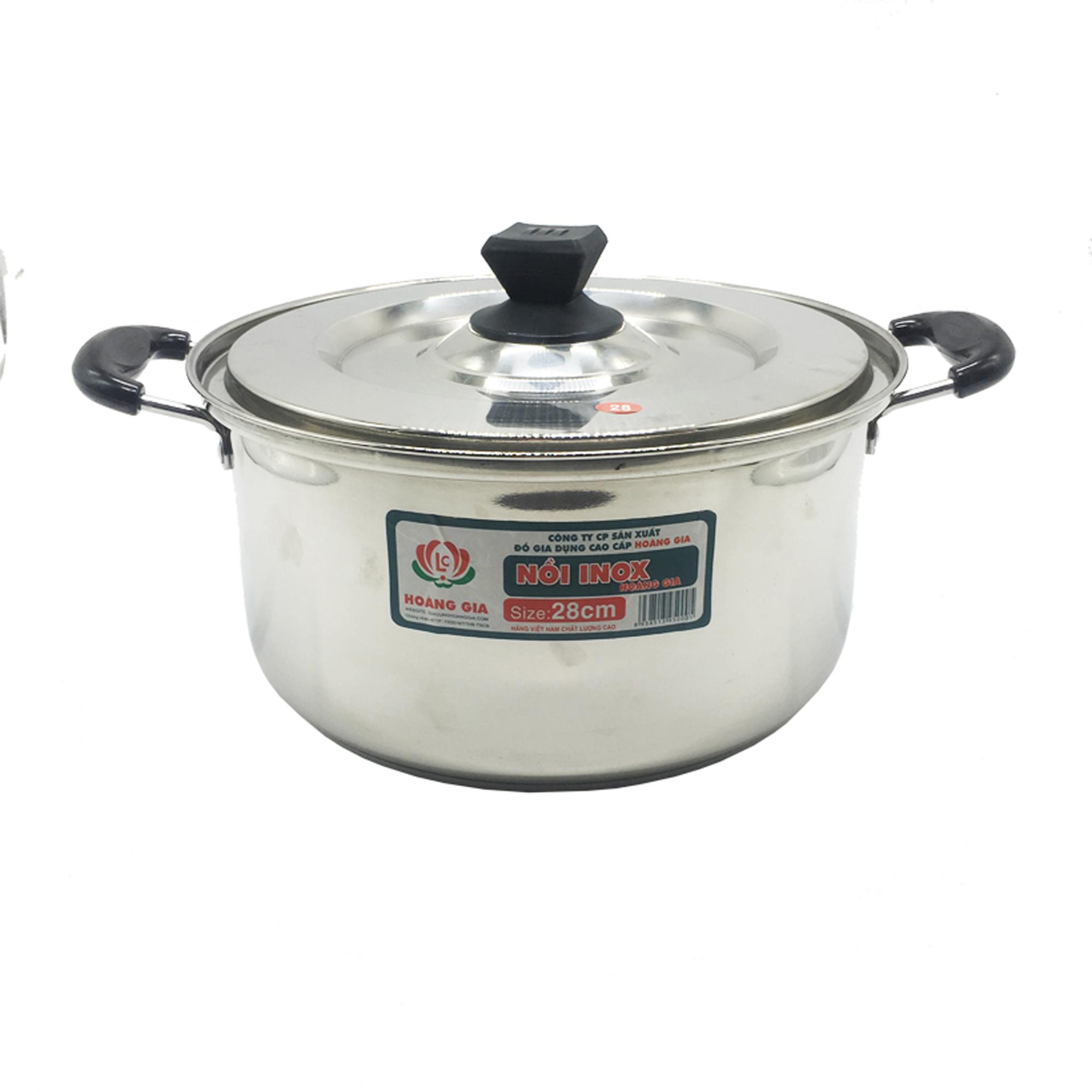 Nồi nấu inox cao cấp Hoàng Gia size 28cm