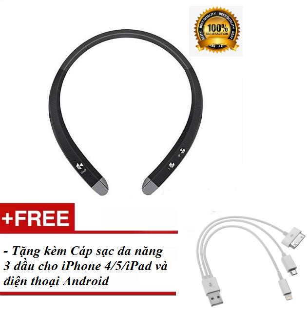 Tai nghe Bluetooth nhét tai thể thao HBS 913 chống nước PKCB-TAINGHE tặng kèm Cáp sạc đa năng 3 đầu cho iPhone 4/5/iPad và điện thoại Android