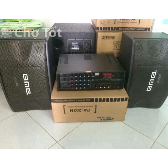 Com Bo Bộ Hát Karaoke Chất Lượng Cao Gồm 1 Âm Ly 203N 8 Sò Và Loa Bmb 450Mk Jj Bas 25 Tặng Mix Cao Cấp Shupu