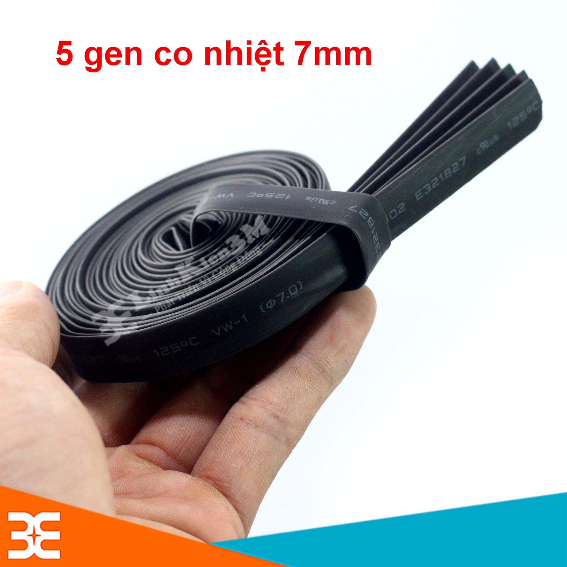 Bộ 5 Ống Gen Co Nhiệt Đường Kính 7mm Mỗi Ống Dài 1m ( Đen )