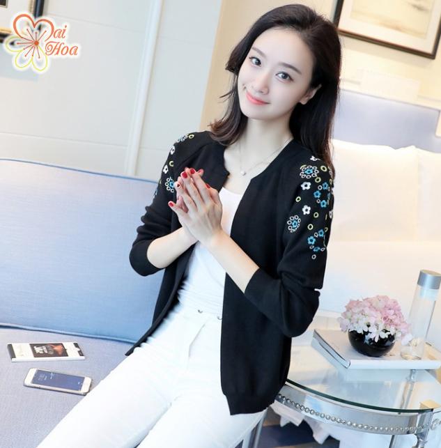Áo len thêu hoa aln020 mai hoa