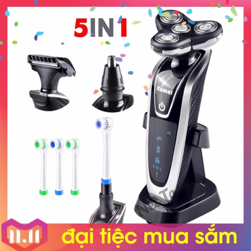 Máy cạo râu đa năng 5 trong 1 cao cấp KEMEI KM-5181 (Đen phối bạc)