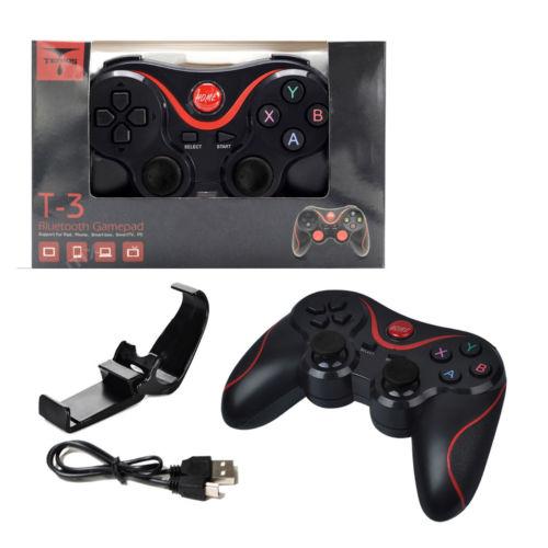 Tay cầm chơi game Terios T3/X3 tặng kèm giá đỡ điện thoại (Đen)