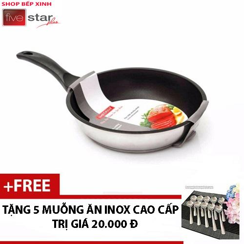 Chảo inox chống dính bếp từ 3 đáy Fivestar Standard 20 cm.tặng 5 muỗng inox