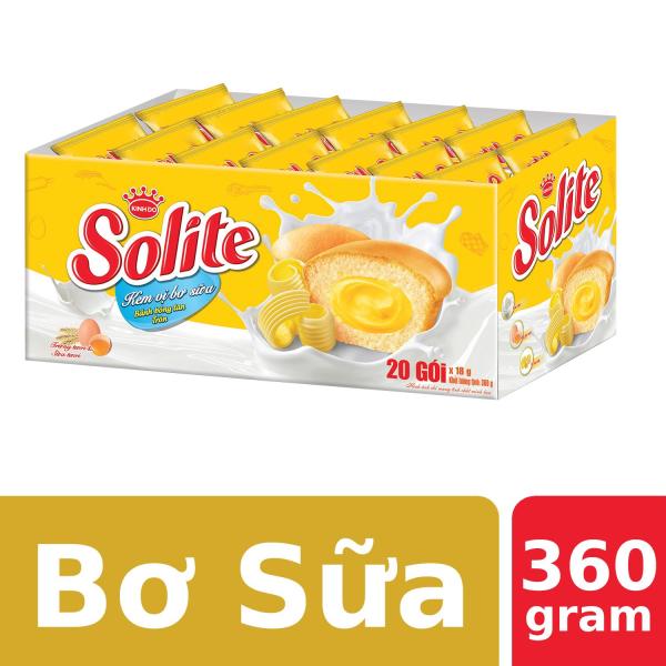 Bánh Bông Lan Tròn Solite Bơ Sữa 360g (20 bánh)