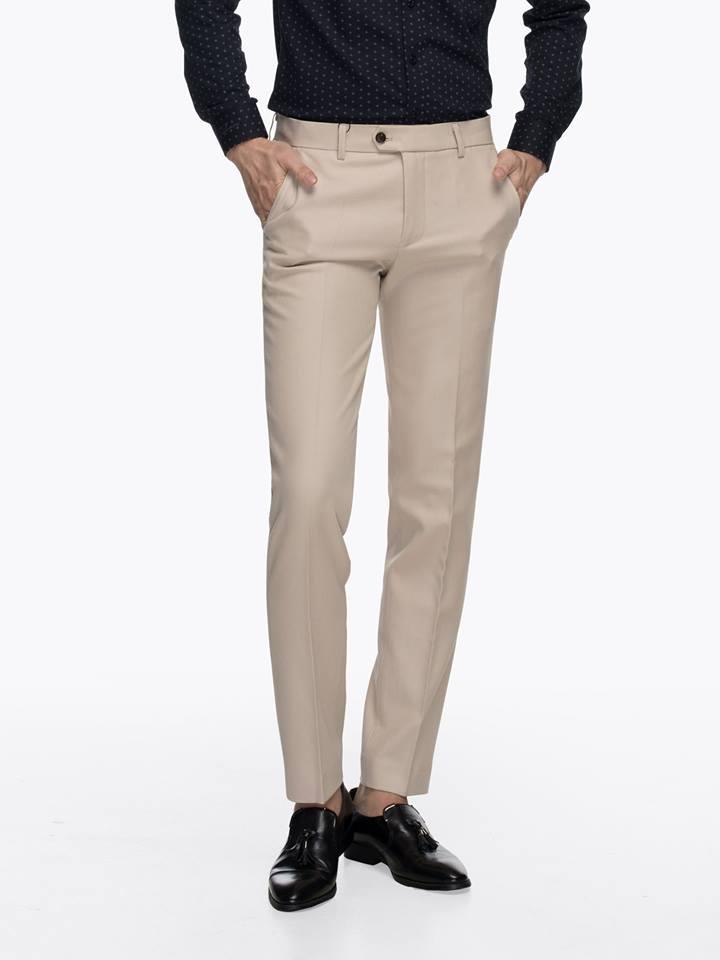 Quần Âu nam Màu Kem dáng hàn quốc, Quần tây nam đẹp