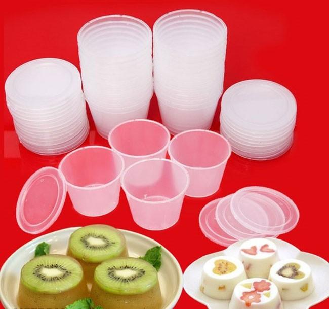 { Size Lớn Số 0 } Bộ 50 Khuôn Nhựa Làm Bánh Flan, Rau Câu Hiệu Vĩnh Trường , 125ml mỗi khuôn