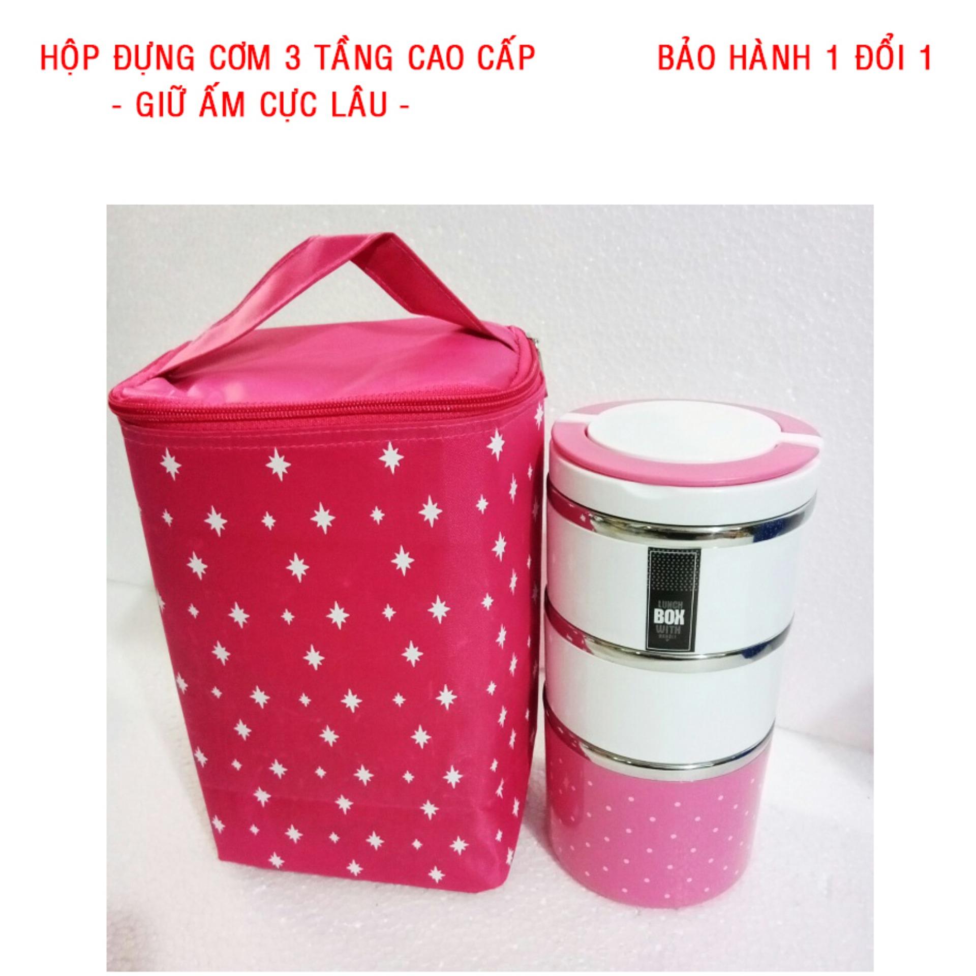 Camen 3 Tang, Hộp Đựng Cơm Trưa Inox 3 Tầng Cao Cấp Giá Tốt, Tặng phiếu bảo hành 1 năm Toàn quốc