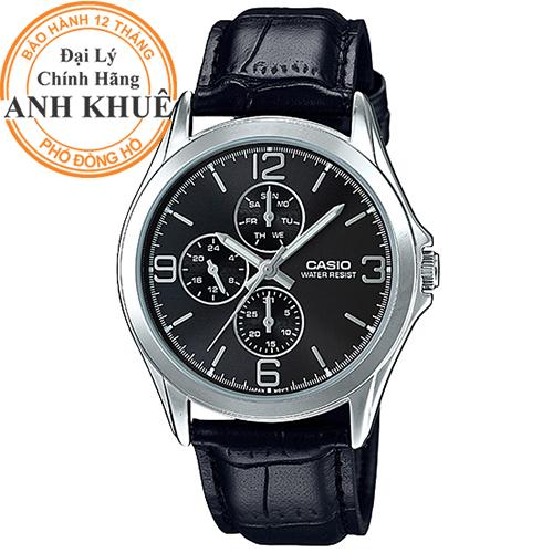 Đồng hồ nam dây da casio anh khuê mtp-v301l-1audf