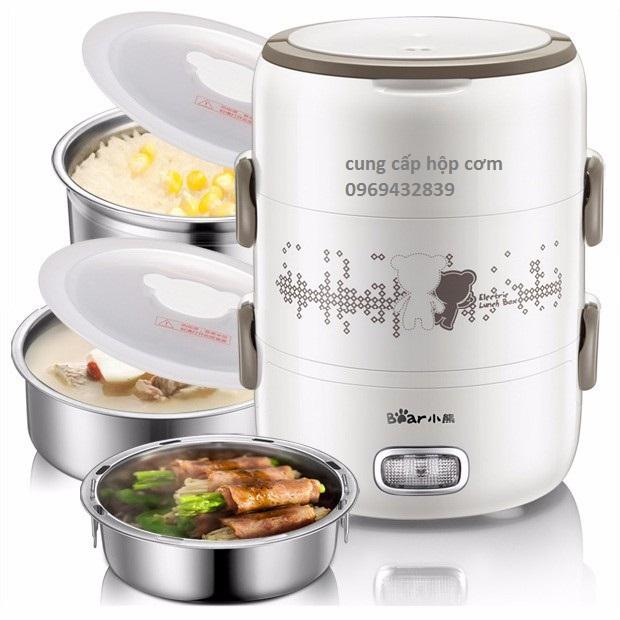 Hộp cơm hâm nóng cắm điện cao cấp 3 tầng bear dfh-s2358