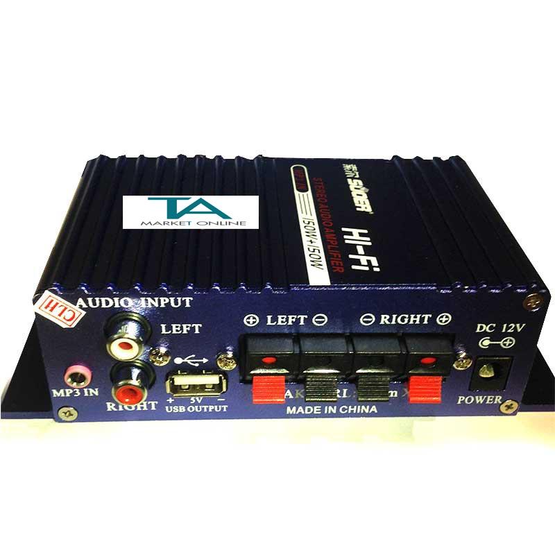 Mạch âm ly son-8251a - vỏ nhôm 12v - load 4ω-8ω có cổng usb