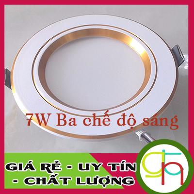 Đèn led âm trần 7w có 3 màu thay đổi