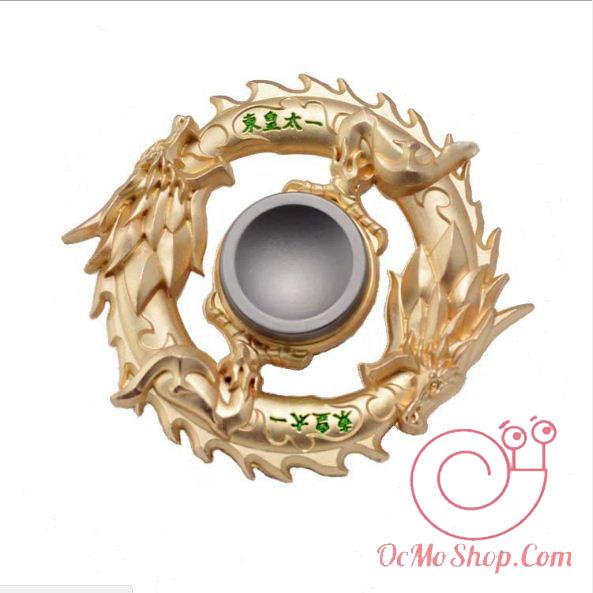 [HCM]Con quay Finger Spinner Rồng cuộn tròn vàng ánh kim loại (tặng hộp đựng)