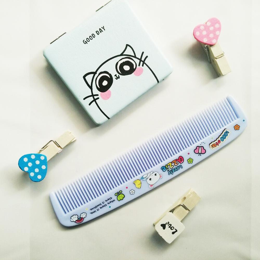 Combbo 1 gương trang điểm + 1 lượt mini cute phô mai que PHỤ KIỆN 68