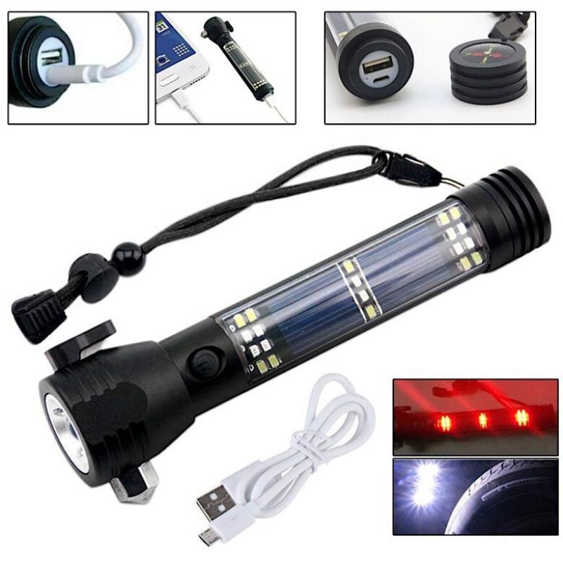 Đèn Pin Siêu Sáng 11 Chức Năng SOLAR FLASHLIGHT