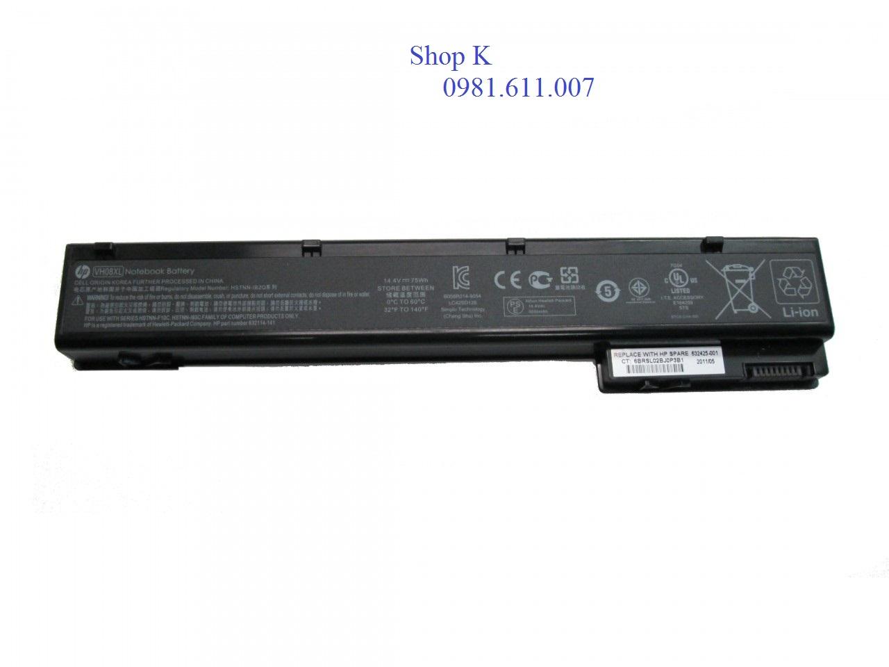 Pin Laptop HP. 8560W 8760W (Màu Đen)