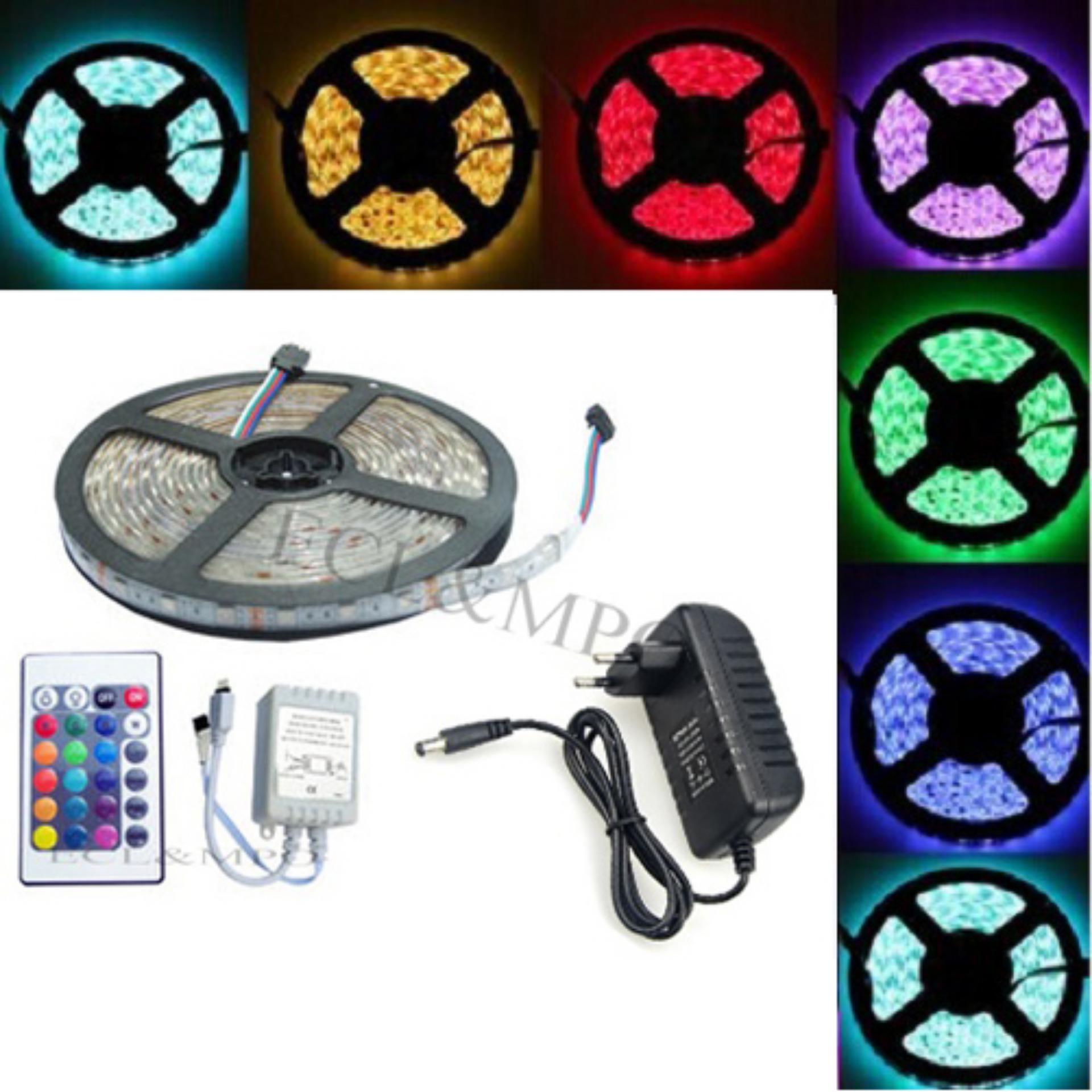 Bộ đèn led 5m 5050RGB trang trí ôtô + Nguồn 12V + Remote