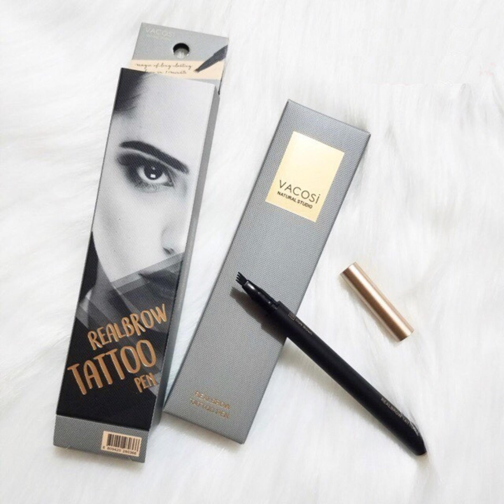 Bút kẻ mày dạng xăm Vacosi Realbrow Tattoo Pen #04 Gray brown