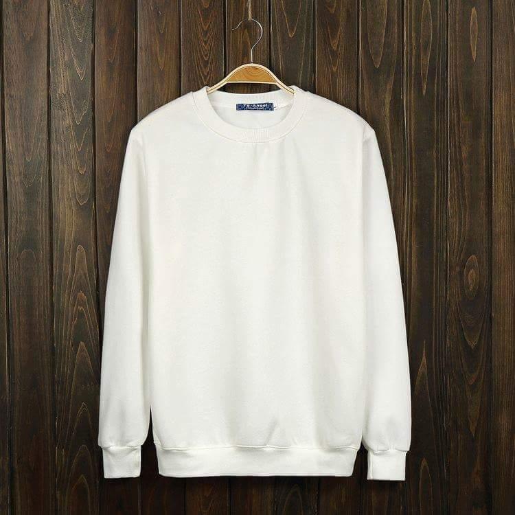 [HCM]Áo Sweater Trắng trơn - Áo Sweater nỉ bông tay dài màu trắng - Sweater Basic White - Sweater White - Sweater trơn nam nữ Unisex