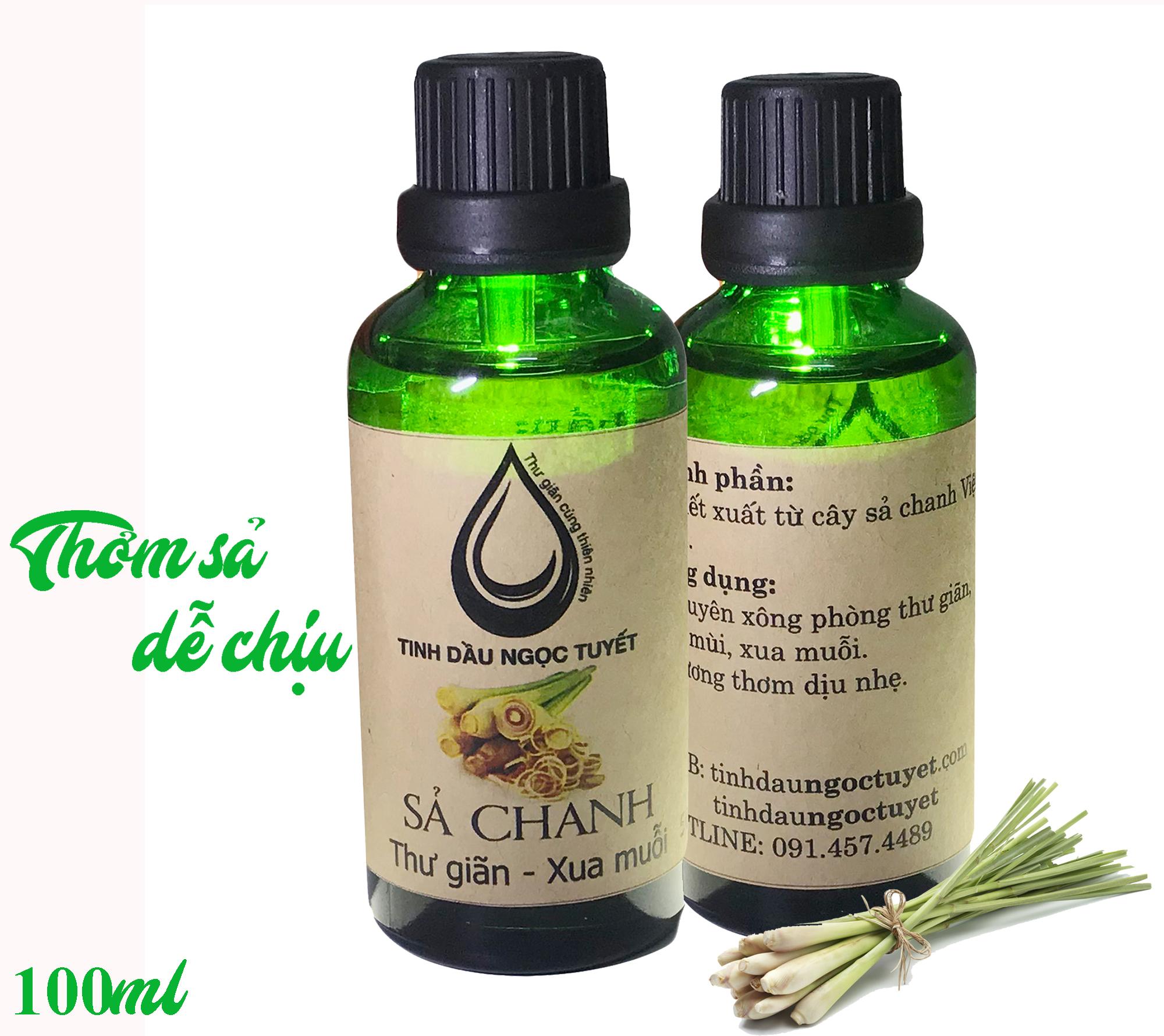 [HCM]Tinh dầu cây sả chanh thư giãn và xua đuổi muỗi Ngọc Tuyết 50ml*2 tặng 5 cây sậy khuếch tán tinh dầu